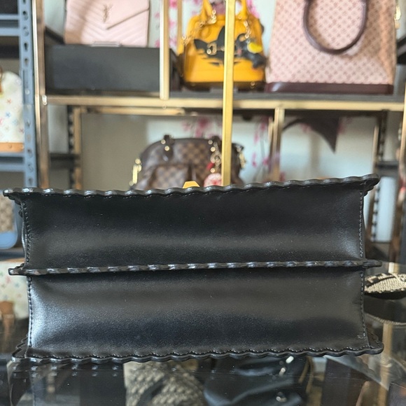 Fendi Black Kani Leather Satchel with Multicolored Stud Accents and Charm - Picture 6 of 7